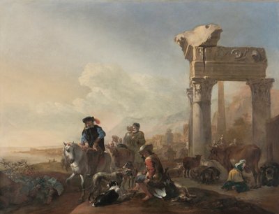 الصيادون بالقرب من الأطلال ، 1648. بواسطة جان بابتيست وينيكس