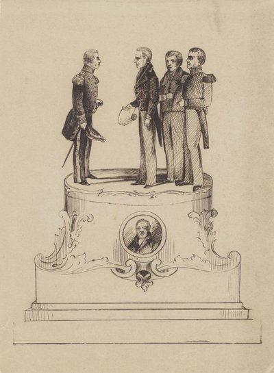 تصميم نصب تذكاري لخمسين عامًا من استقلال مملكة هولندا عام 1863 بواسطة جان بوس