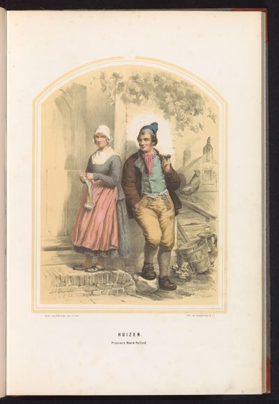 أزياء Huizen التقليدية في شمال هولندا ، 1857 منازل. مقاطعة شمال هولندا / I (العنوان على الكائن) بواسطة Desguerrois and Co.