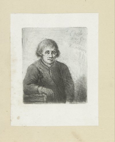 شاب متكئ على طاولة العمل الكامل للنقش بواسطة John Chalon / Oeuvre Complette des Eaux Fortes par Jean Chalon (عنوان السلسلة) بواسطة كريستيان جوزي