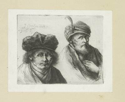 Twee mannen يضع حواجب في قماش tulband العمل الكامل للنقش لجون شالون / Oeuvre Complette des Eaux Fortes par Jean Chalon (عنوان السلسلة) بواسطة كريستيان جوزي