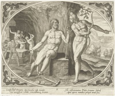 Phoebus يبلغ فولكان بالزنا كوكب الزهرة والمريخ (عنوان المسلسل) بواسطة فيليبس جالي