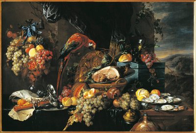 Still Life (oil on canvas) بواسطة جان دافيدز دي هيم