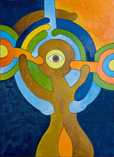لحظة التنوير المفاجئ لـ Cyclops ، 2007 (زيت على خشب) بواسطة جان جرونبيرج