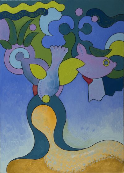 حورية البحر الصغيرة في المياه الملوثة ، 2007 (زيت على قماش) بواسطة جان جرونبيرج