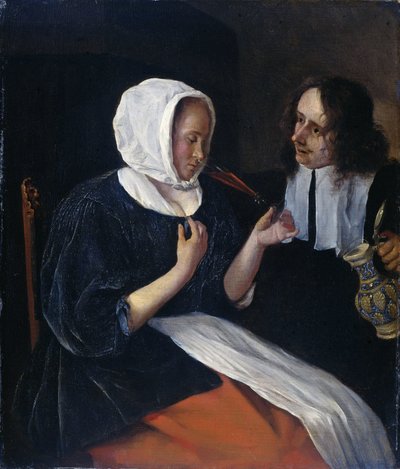 زوجان يشربان بواسطة Jan Havicksz. Steen