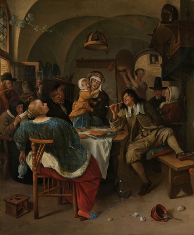 مشهد الأسرة بواسطة Jan Havicksz. Steen