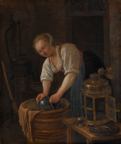 امرأة تجوب المعادن بواسطة Jan Havicksz. Steen
