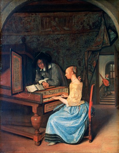 شابة تلعب Harpsichord ، c1659 بواسطة جان هافكسزون ستين