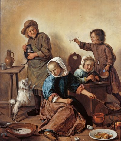 وجبة الأطفال ، 1665. بواسطة جان هافكسزون ستين