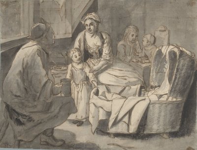 الداخلية مع عائلة لديها أطفال بواسطة جان جوزيف هورمانز (الثاني) (ربما)