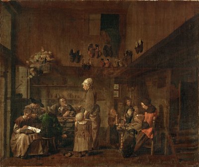L'atelier du cordonnier - The Shoemakers 'Workshop - جان جوزيف هورمانز ، الأكبر (1682-1759). زيت على قماش بواسطة جان جوزيف الشيخ حريمان