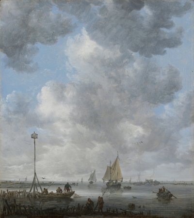 A Calm - Goyen، Jan Josefsz، van (1596-1656) - بين 1645 و 1649 - زيت على خشب - 36،1x32،1 - Szepmuveszeti Muzeum ، بودابست بواسطة جان جوزيفز فان جوين