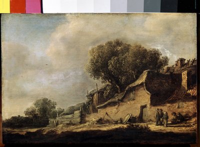 "" Paysage a la chaumiere et au chene "" (منظر طبيعي مع كوخ ريفي وبلوط) لوحة رسمها جان جوزيفس فان جوين (1596-1656) 1634 Dim. 87x105 cm متحف هيرميتاج ، سانت بطرسبرغ بواسطة جان جوزيفز فان جوين