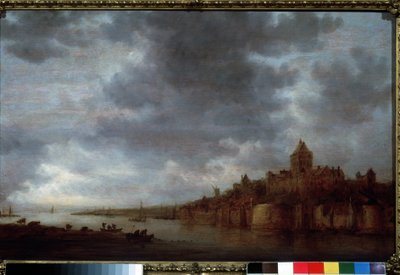 "" منظر لنهر وال في نيميغن في هولندا "(فالكهوف في نيميغن) لوحة رسمها جان جوزيف فان جوين (1596-1656) 1649 متحف بوشكين موسكو بواسطة جان جوزيفز فان جوين