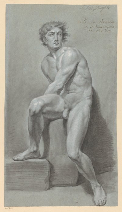 رجل جالس عاريًا ، يُرى من الأمام (الجائزة الأولى 1791) بواسطة جان كامفويزين