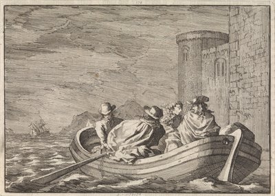 الملك جيمس الثاني يهرب ليلا في زورق التجديف ، 1688 بواسطة جان لويكن