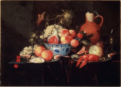 Still life with fruits and crayfish - il on canvas, c.1660 بواسطة جان باول الثاني الأصغر جيلمان