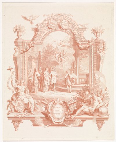 مشهد استعاري بمناسبة زفاف Arnout van Citters و Sara Jacoba Ockerse Crescite heroum soboles (العنوان على الكائن) بواسطة جان بونت