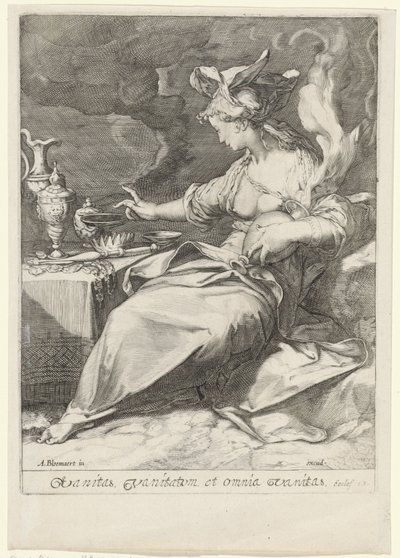 Allegorie op de vergankelijkheid (الغرور) الغرور والغرور وكل الغرور (العنوان على الكائن) بواسطة مجهول