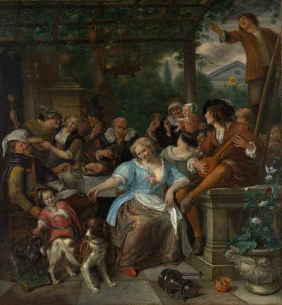 شركة ميري على شرفة ، كاليفورنيا. 1670. بواسطة جان هافكسزون ستين