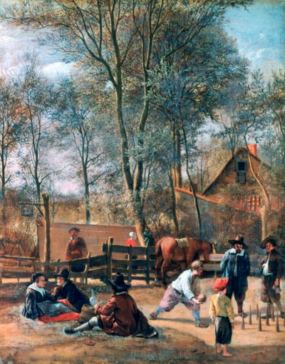 "Skittle Players outside an Inn" ، c1660 بواسطة جان ستين