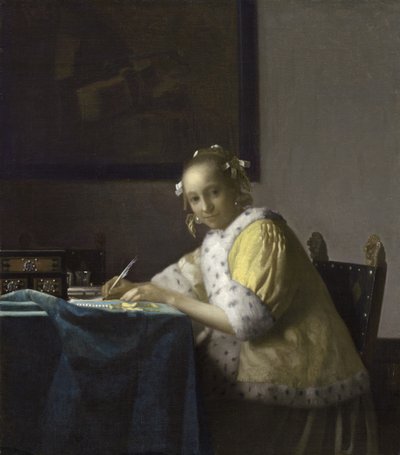 سيدة تكتب رسالة ، 1665-1670 بواسطة جان فيرمير فان دلفت