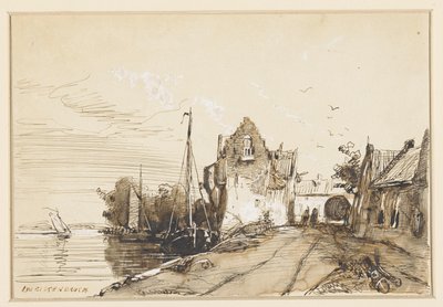 بلدة على نهر بواسطة Jan Weissenbruch