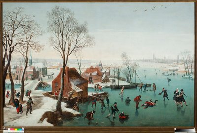 ديسمبر ، المتزلجون على بحيرة جيلي (ديسمبر ، المتزلجون على بحيرة مثلجة) رسم جان ويلدنز (1586-1653) بواسطة جان وايلدن