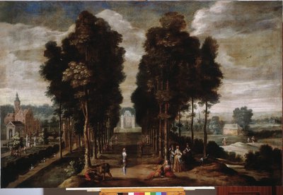حديقة القلعة لوحة رسمها جان ويلدنز (1586-1653) جينات القرن السابع عشر ، Musei di Strada Nuova (سابقًا Palazzo Bianco) بواسطة جان وايلدن