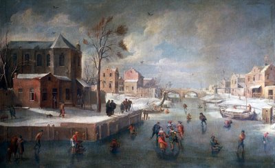 منظر طبيعي شتوي مع الكنيسة ، رسم جان ويلدنز (1586-1653) ، زيت على قماش. بواسطة جان وايلدن