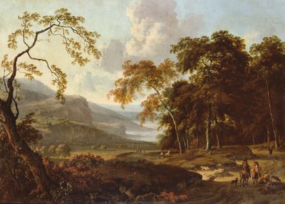 حفلة صيد في المناظر الطبيعية الكلاسيكية ، 1672-77 بواسطة Jan Wiynants