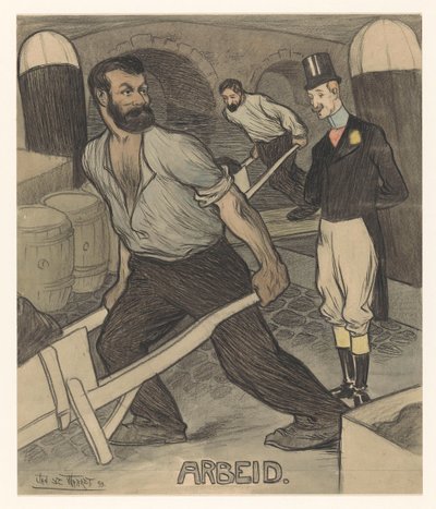 Arbeid (العنوان على الكائن) بواسطة جان دي واردت (توقيع الفنان)