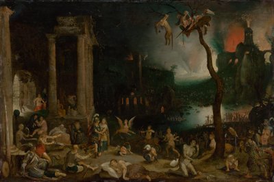 أينيس و العرافة في العالم السفلي ، حوالي 1604. بواسطة جان الأكبر بروغل