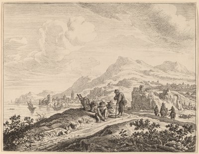 منظر لنهر الراين بواسطة Jan van Aken after Herman Saftleven