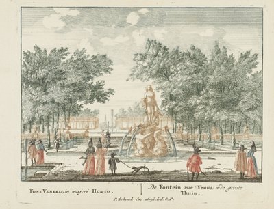 نافورة فينوس في حديقة Paleis Het Loo الكبيرة رائعة Gesichte van het Wijdvermaarde Loo مثل المنازل الملكية الأخرى (عنوان السلسلة) مشهد Admirandorum الرباعي (عنوان المسلسل) بواسطة بيتر شينك (أنا)