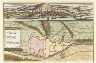 خريطة ترير ، ١٧٠٤ Plan de la Ville et: Chateau: de Traarbach (العنوان على الجسم) بواسطة غير معروف