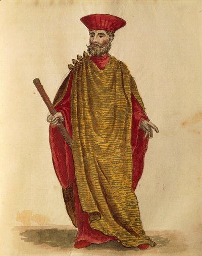 Capitano Generale Da Mar (النقيب العام للبحرية) لجمهورية البندقية في سيرينيسيما ، بقلم جان فان جريفينبروك أو جيوفاني جريفمبروش (1731-1807) ، غلي دون دي فينيزياني ، من كتاب مصور للأزياء ، ألوان مائية بواسطة جان فان جريفينبروك