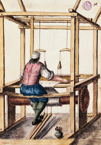 ويفر ، رسم توضيحي بقلم جان فان جريفينبروك (1731-1807) من فستان مخطوطة البندقية ، إيطاليا بواسطة جان فان جريفينبروك