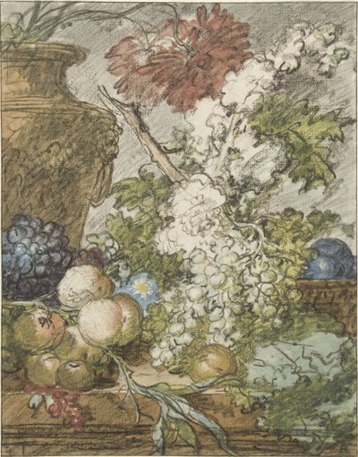 رسم تخطيطي لحياة ساكنة من الفاكهة والزهور رسم تخطيطي لترتيب الفاكهة والزهور بواسطة جان فان هويسم