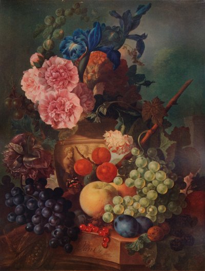 زهرية زخرفية للزهور والفاكهة ، c1798 ، 1938 بواسطة جان فان أوس