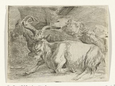 ماعزان وشاتان بواسطة Jan van Ossenbeeck