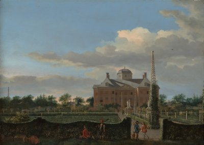 ذا هويس تن بوش في لاهاي ومنظرها الرسمي للحديقة من الجنوب ، كاليفورنيا. 1668-70. بواسطة جان فان دير هايدن