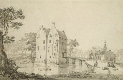 قلعة Zuylenburgh (Slot Zuylen) (قلم وقلم رصاص على ورق) بواسطة جان فان دير هايدن