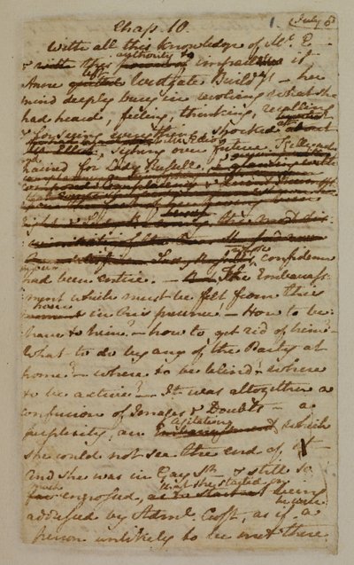 MS EG 3038 F.1 من الفصل 10 من "الإقناع" بواسطة جين اوستين
