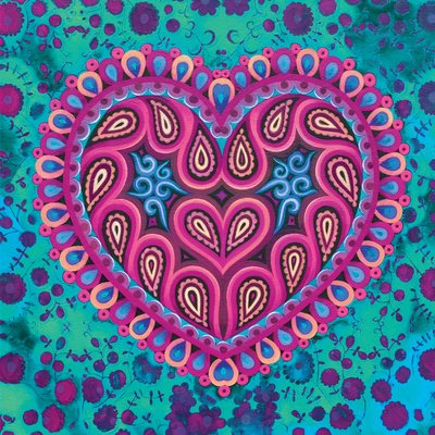 Folk Heart on green، 2016، بواسطة جين تاترسفيلد