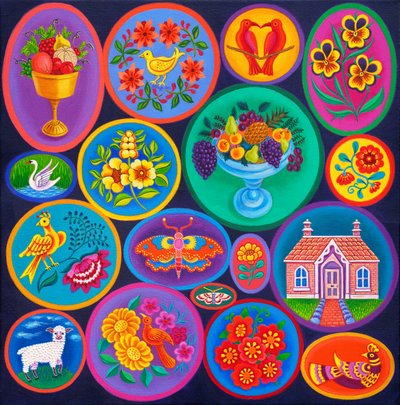 دوائر شعبية، 2024 (زيت على قماش) بواسطة جين تاترسفيلد