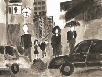 ملخص مانهاتن I، ج.، 2014 (حبر على ورق) بواسطة جانيل براج