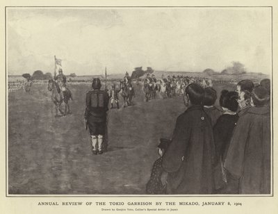 المراجعة السنوية لطوكيو غاريسون بواسطة ميكادو ، 8 يناير 1904 بواسطة مصور ياباني