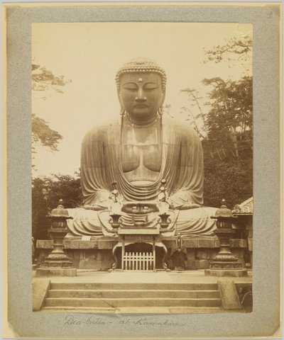 Daibutsu في Kamakura ، اليابان (b / w photo) بواسطة مصور ياباني